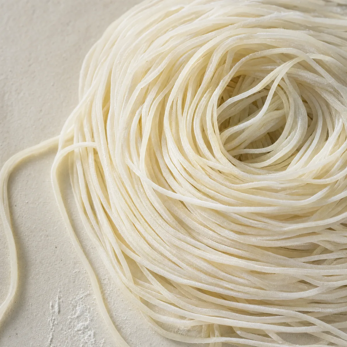 Close texture of egg white noodles